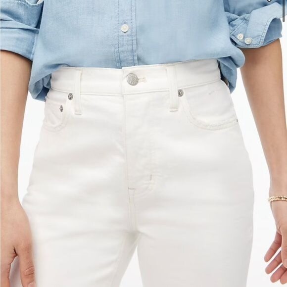 J. Crew Matchstick White Straight-Leg Jeans Classic Fit Cotton Blend Denim Sz 30 - Picture 4 of 9